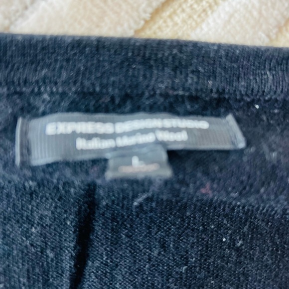 Express Black V-Neck Sweater Soft Pullover - Picture 2 of 5